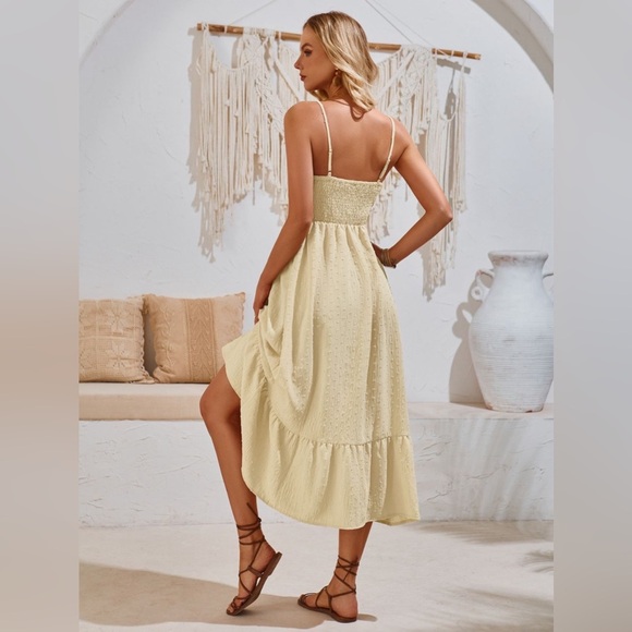 Swiss Dot Sleeveless Midi Dress Casual - Picture 5 of 6